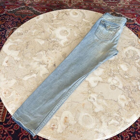 True Religion Halle Flap Pocket Skinny Fit 100% Cotton Jeans - Picture 10 of 12